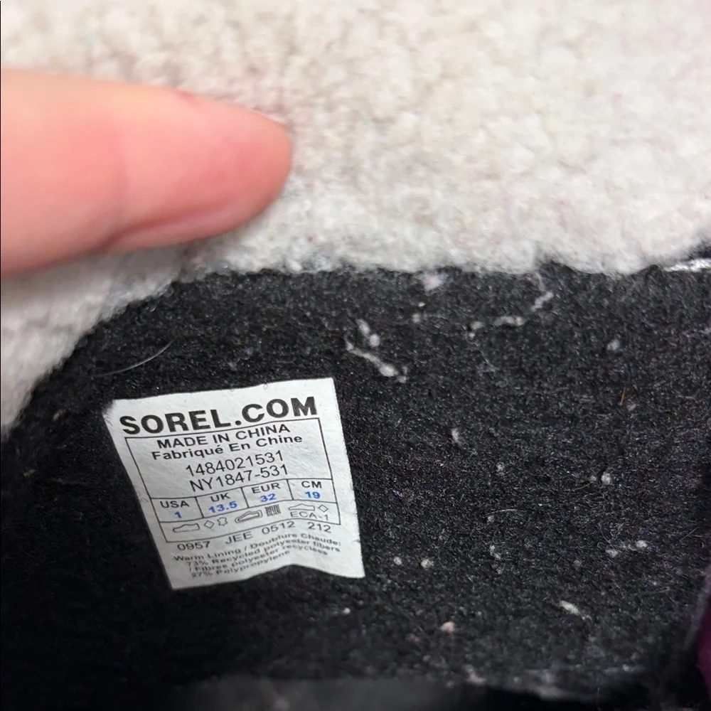 Sorel Girls Snowflake Insulated Fuchsia and Lavender Snow Boots